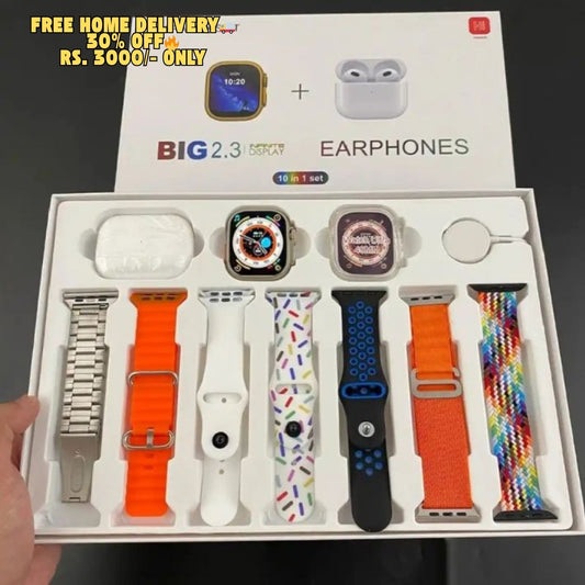10 in 1 Ultra Watch + Earbuds Azaadi Watch