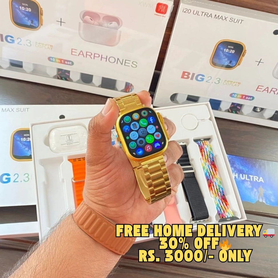 10 in 1 Ultra Watch + Earbuds Azaadi Watch