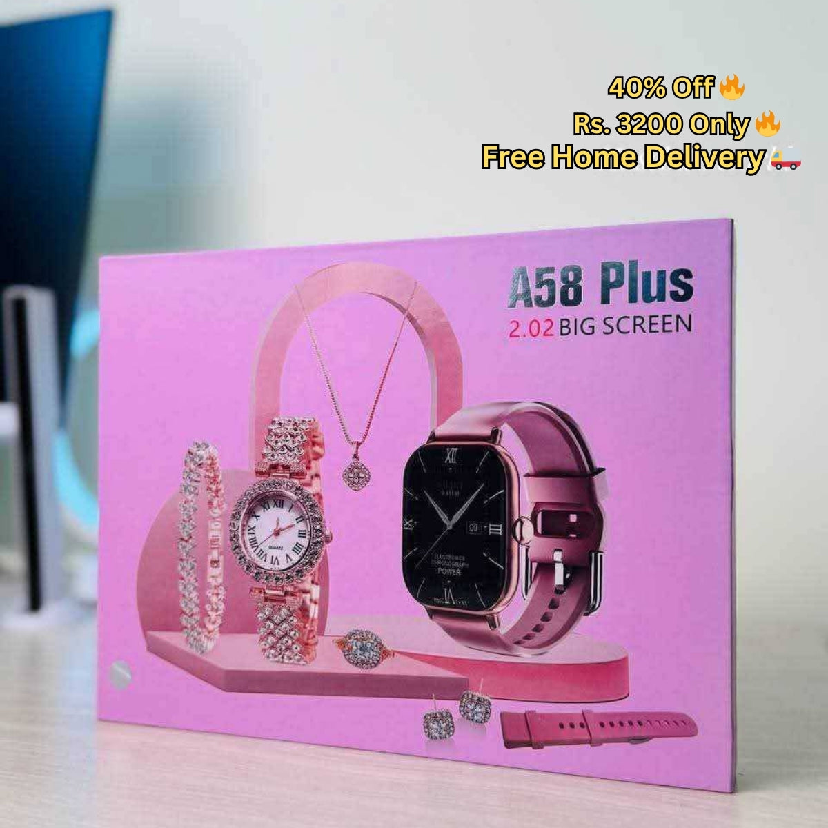8 in 1 A58 Plus Smartwatch (2.02" Big Display)
