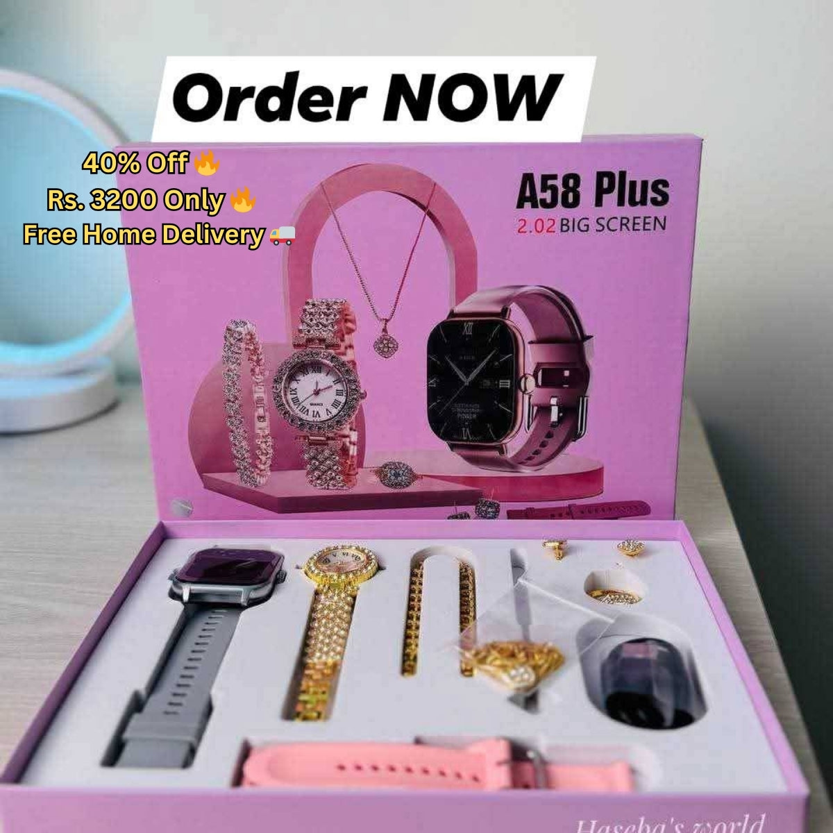 8 in 1 A58 Plus Smartwatch (2.02" Big Display)