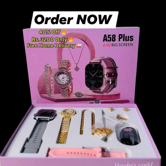 8 in 1 A58 Plus Smartwatch (2.02" Big Display)