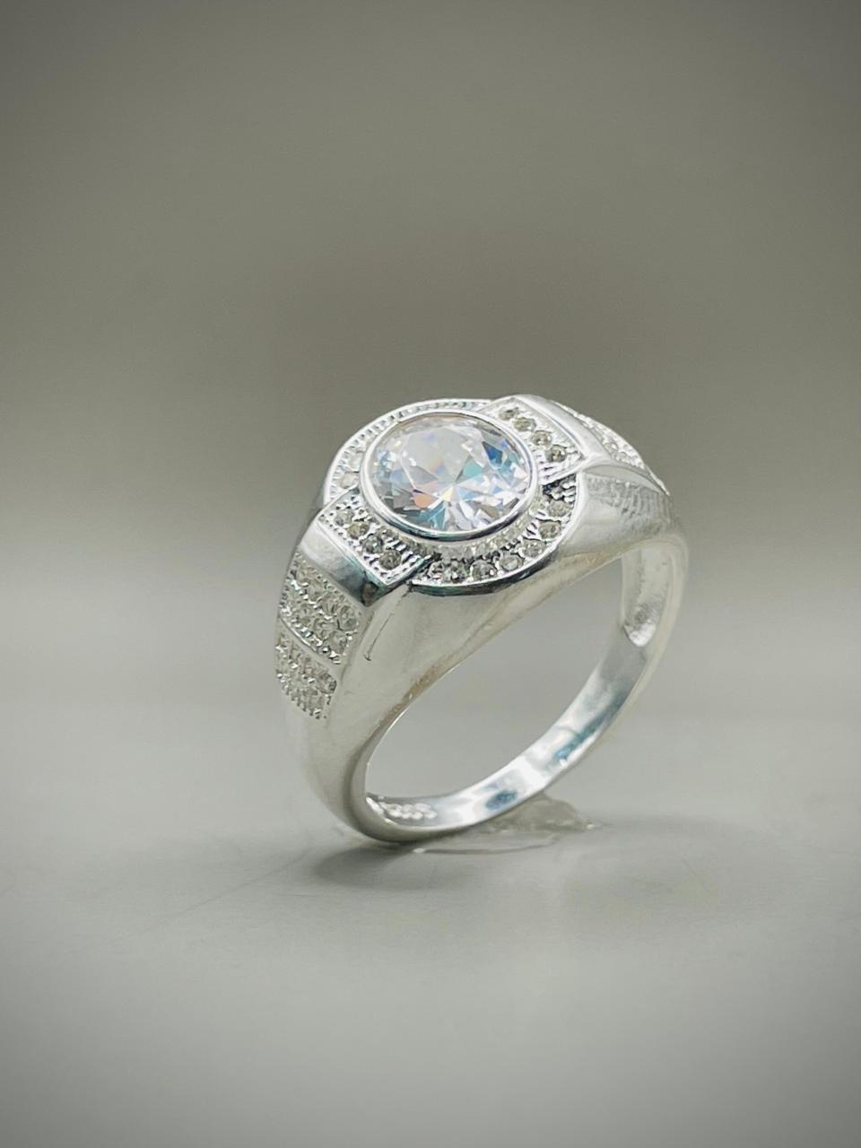 White Stone Pure Silver Ring (Chandi) - Article # 6007